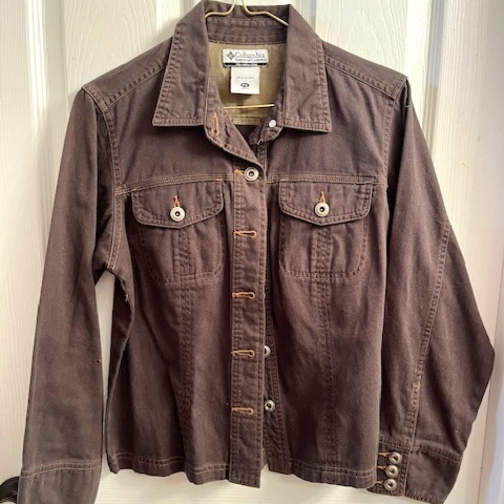Columbia Sportswear Company Cotton Brown Button Up Jacket - Picture 2 of 16